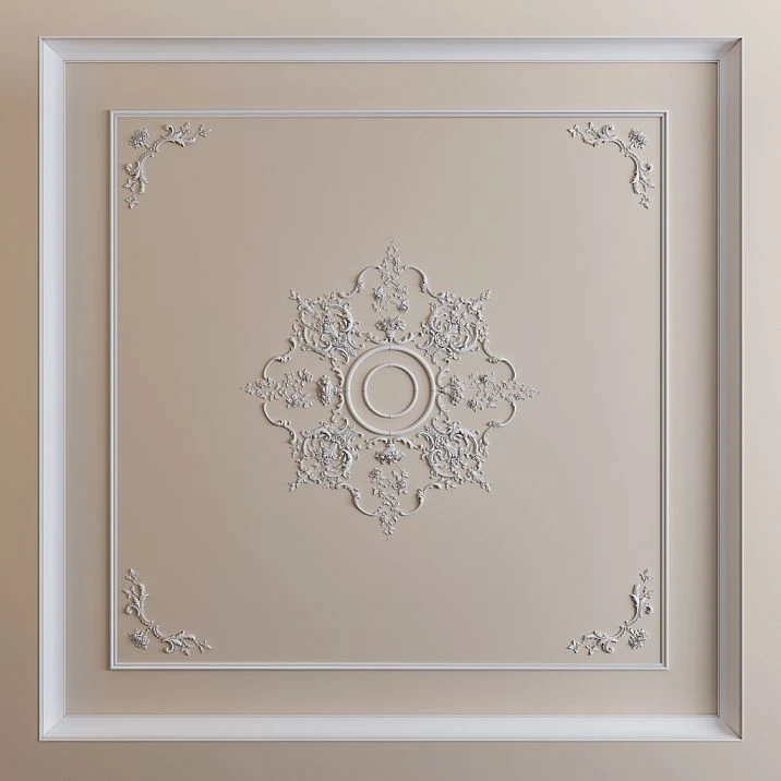 CPU-071 ceiling rosette made of STAVROS polyurethane with geometric pattern for decorating the central part of the ceiling