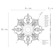 CPU-07 ceiling rosette drawing
