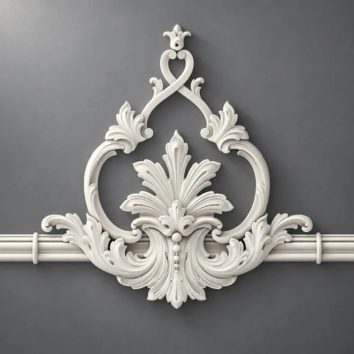 CPU-10-1 polyurethane stucco in the form of a vertical decorative composition with symmetrical elements