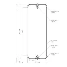 Drawing of the stucco decor set CPU-11-2 Ekaterinhof size 820&times;2300&times;18 mm