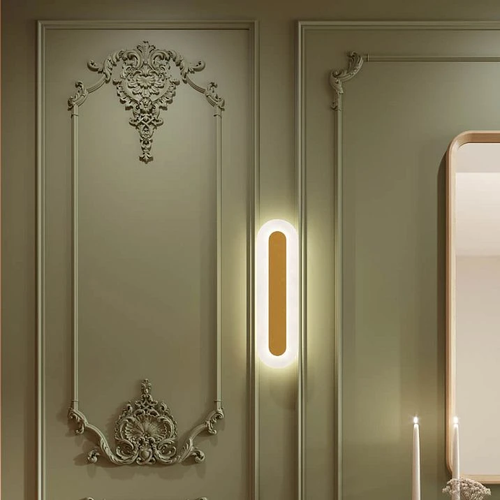 Stucco decor kit CPU-14-1 Tsarskoye Selo in an interior with a mirror and sconces