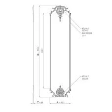 Drawing of the stucco decor set CPU-14-1 Tsarskoye Selo, size 530&times;2300&times;18 mm