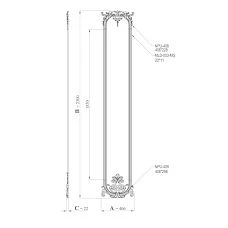 Drawing of the stucco decor set CPU-15-1 Pavlovsk size 405&times;2300&times;22 mm