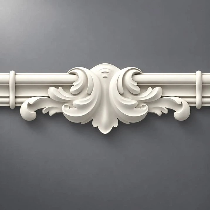 CPU-1-1 wall set with molding and stucco decor in interior