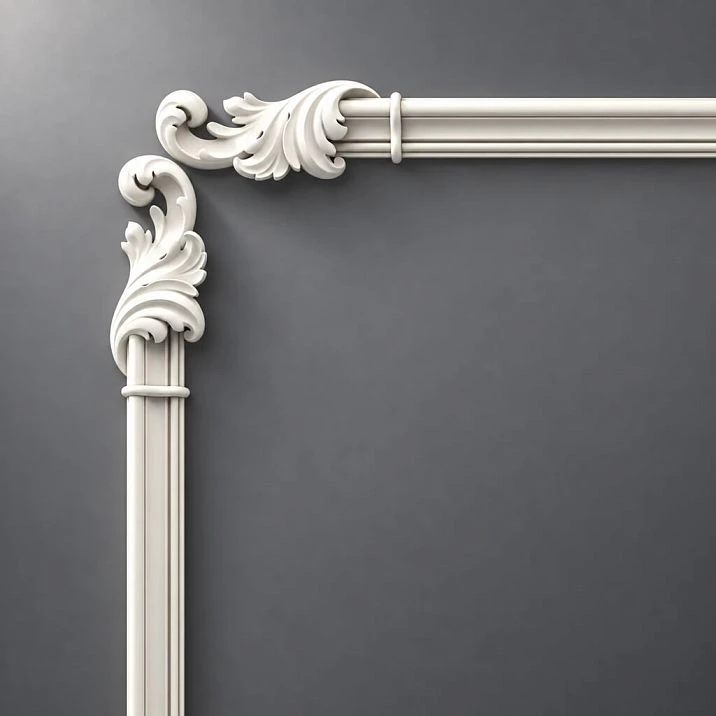 Wall molding CPU-1-4 made of polyurethane &mdash; ready-made solution with paired vertical elements for elegant classic interiors