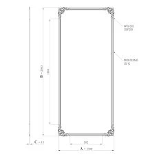 Drawing of the CPU-1-5 stucco decoration kit with dimensions and composition of elements