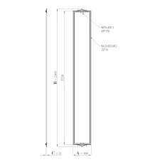 Drawing of the CPU-2-1 decorative molding kit with dimensions 300 &times; 2300 &times; 21 mm