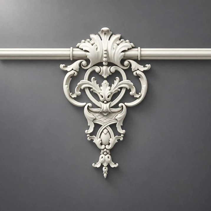 Lower decorative element of the CPU-2-2 stucco decor set, close-up