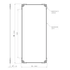 Drawing of the CPU-2-3 molding decor set with dimensions 1000 &times; 2300 &times; 18 mm