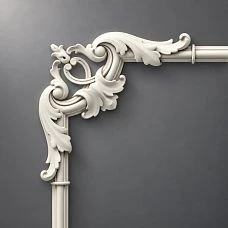 Corner decorative element of the CPU-2-3 molding decor set, close-up