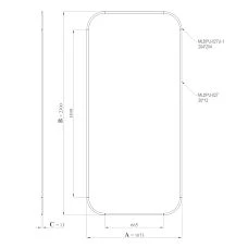 Drawing of the CPU-3-1 Decorative Molding Kit: height 2300 mm, width 1073 mm, thickness 13 mm, profile MLDPU-027 and radius corners