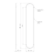 Drawing of the CPU-3-2 decorative molding kit: height 2300 mm, width 408 mm, thickness 13 mm, profile ML DPU-027 and arched element