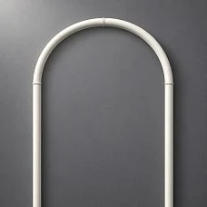 CPU-3-2 decorative molding kit &mdash; close-up of the top arch, smooth radius, and joint of the polyurethane profile for painting