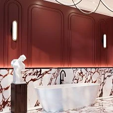 CPU-3-3 Wall decor from moisture-resistant polyurethane of the Japandi collection with geometric elements for modern restrained interiors