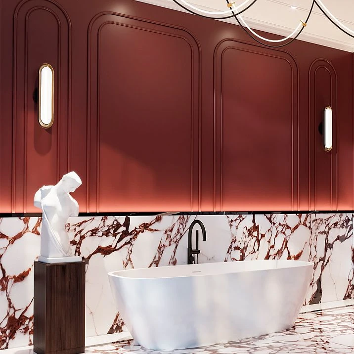 CPU-3-3 Wall decor from moisture-resistant polyurethane of the Japandi collection with geometric elements for modern restrained interiors