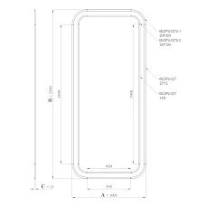 Drawing of the CPU-3-3 molding decor kit: height 2300 mm, width 1003 mm, thickness 13 mm, opening dimensions and profile elements are indicated