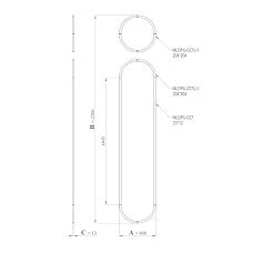 Drawing of the CPU-3-5 decorative molding set: total height 2300 mm, width 408 mm, thickness 13 mm, round frame and arched frame, profile MLDPU-027