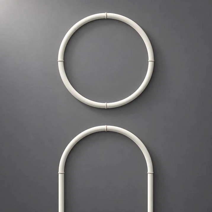 CPU-3-5 decorative molding set &mdash; close-up of the round frame and upper part of the arched frame, joints and polyurethane profile for painting