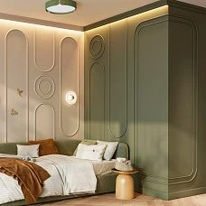 Buy CPU-3-6 wall decor in Japandi style &mdash; a kit with geometric overlays and profiles for restrained, laconic interiors