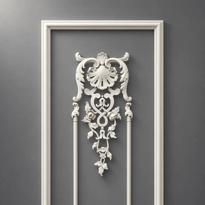 Stucco decor set CPU-4-5 in the interior on a wall panel