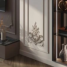 CPU-5-3 upper node: large Baroque cartouche with shell and acanthus leaves, decorative overlay