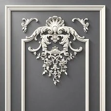 The lower part of the CPU-5-4 panel is a large plant cartouche with floral ornament and an additional frame, polyurethane molding.