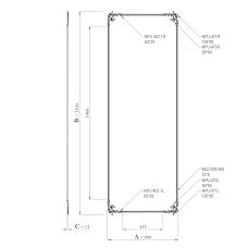 Diagram of the stucco decor set CPU-6-2 with dimensions 800 by 2300 mm