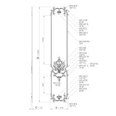 CPU-8-2 kit drawing: panel dimensions 2300&times;430, layout of elements and molding, installation diagrams for the 'Summer Garden' decor