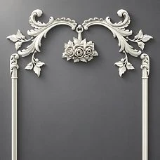 Central large cartouche CPU-8-2 &mdash; openwork floristry, symmetrical scrolls, berry accents, and a decorative pendant.