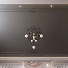 Set of stucco decoration CPU-P4 in a living room interior with moldings and wall decor