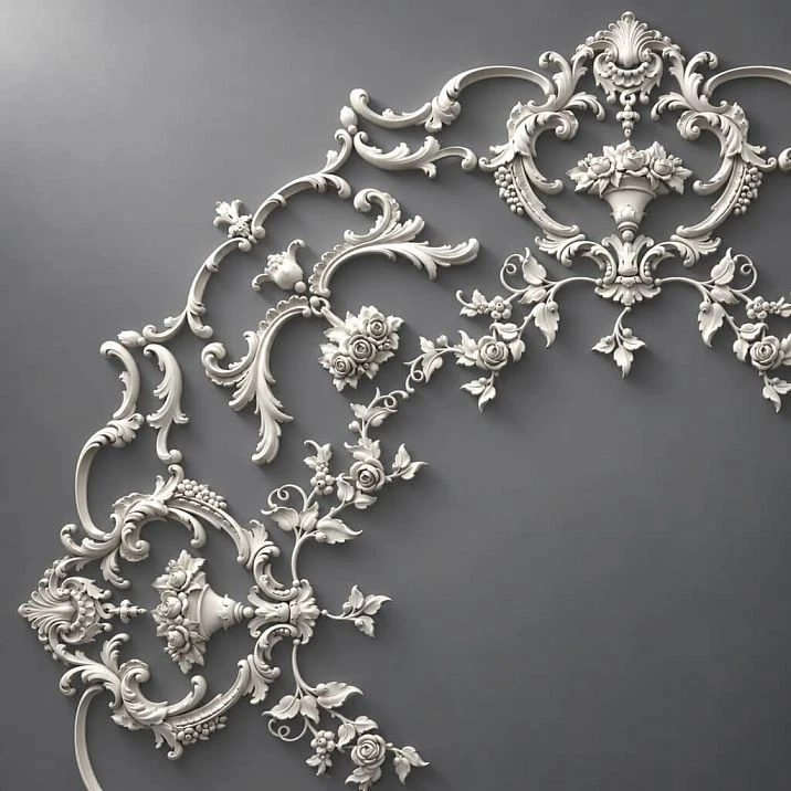 Polyurethane decor CPU-066 for wall molding and ceiling decoration in classical style schematic
