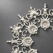 Decorative rose CPU-070 from polyurethane for moldings on walls and ceilings, full scheme