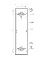Wooden decor set C-001-2-1 with carved ornament - set composition