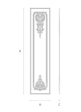 Decor set C-002-1-1, wooden with carved floral pattern, diagram