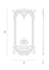 C-003-1 wooden decor set with carved floral pattern scheme