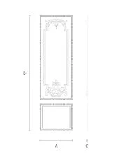 Branch with flower - wooden decorative set C-003-3 schematic