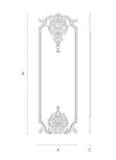 Decoration Set C-006-1-1 made of wood with carved floral pattern diagram