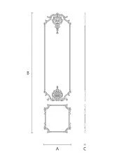 Decor Set C-007-1 made of wood with carved floral pattern diagram