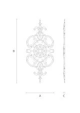 Carved wooden interior decor - decoration set with drawings