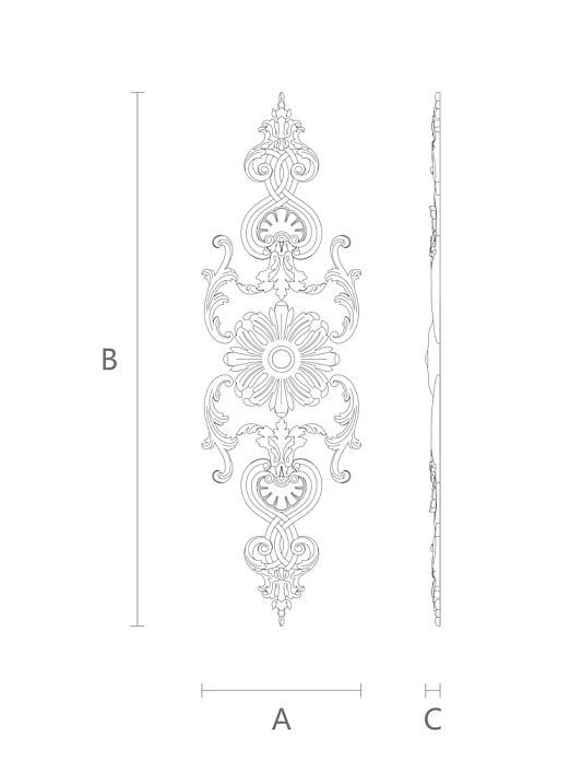 Decor Set C-017 made of solid wood drawing