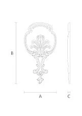 Decor appliqu&eacute; set with floral motif of leaves and flowers made of wood