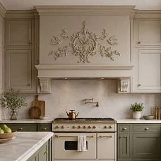 C-047 wooden decor set in interior on photo
