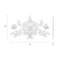 Carved decor with relief carving pattern of leaves and flowers scheme