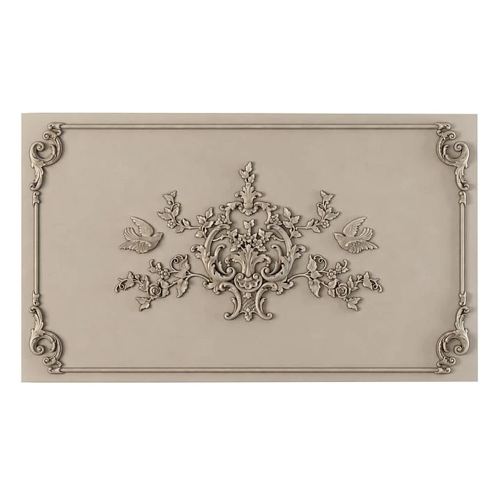 Carved elements from solid wood for furniture facades, C-047 decor set