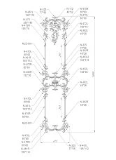 Wooden decor set C-048 - detailed composition drawing