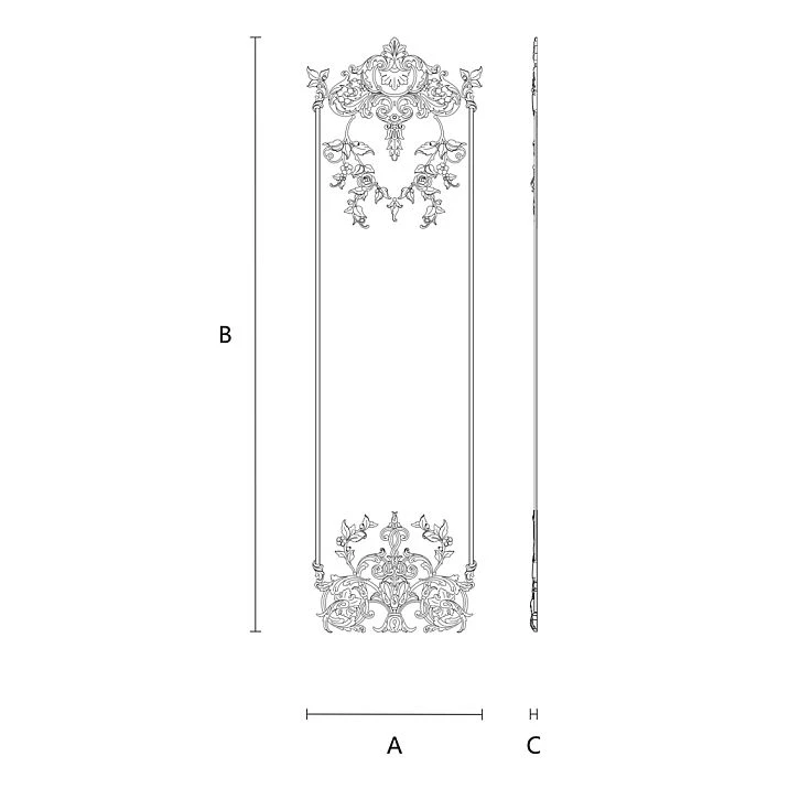 Wooden decoration set C-053, drawing