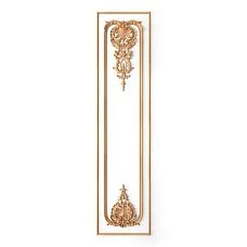 Wooden carved inlay in the shape of a branch with flowers