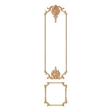 Carved decorative wooden element in the shape of a branch with a flower
