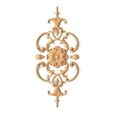Wooden decor set with carved floral ornament