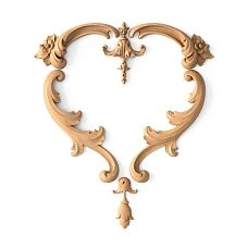 Decoration Set C-032 from wood with floral ornament